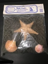 Beach Comber Fish Net Decorating Kit (5' x 6') Made in USA U.S. Shells inc. 