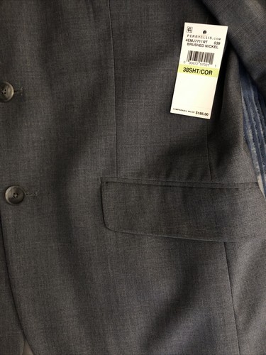Perry Ellis Mens Suit Jacket Slim Fit Brushed Nickel 38S NWT - Picture 9 of 14