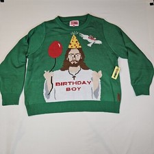 Tipsy Elves Ugly Christmas Sweater Happy Birthday Boy Jesus XXL 2XL NWT