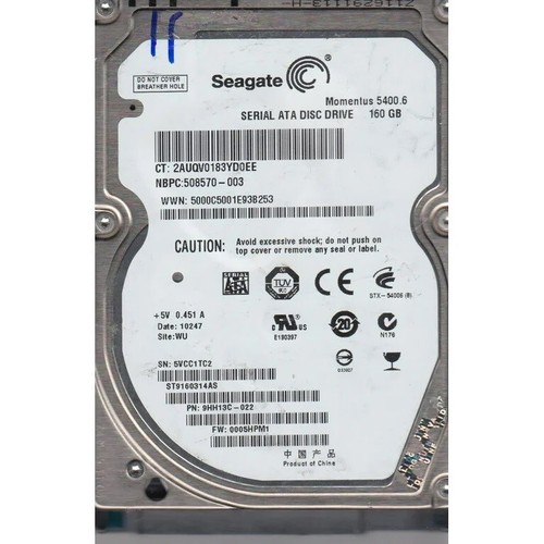 Seagate ST9160314AS 9HH13C - 022 160Gb 2,5" Laptop SATA Festplatte