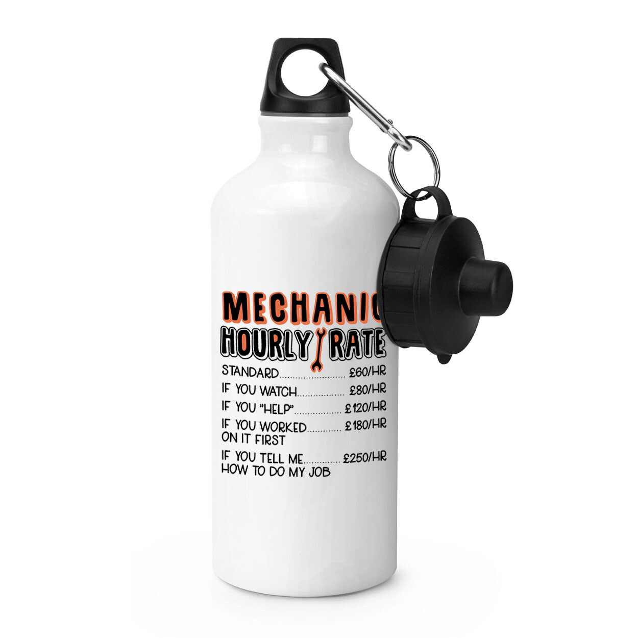 Mechanic Hourly Rate Sports Water Bottle Funny Sarcastic Awesome World's Best