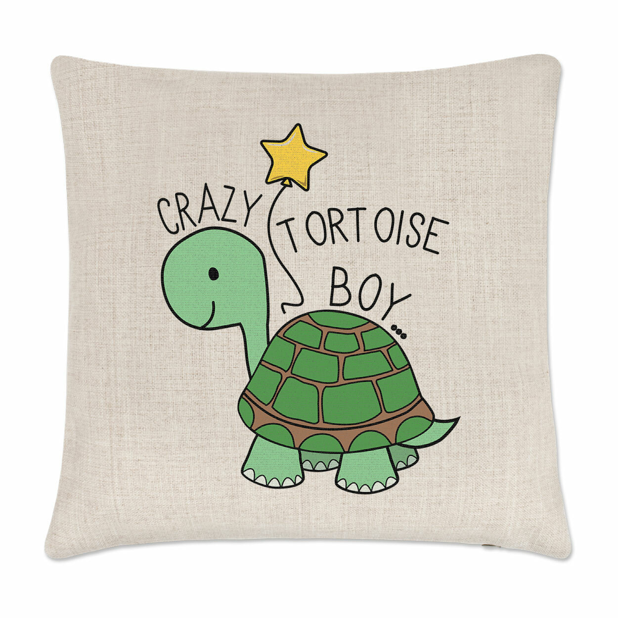 Crazy Tortoise Boy Cushion Cover Pillow Animal Joke Pet Childrens Son Kids Funny