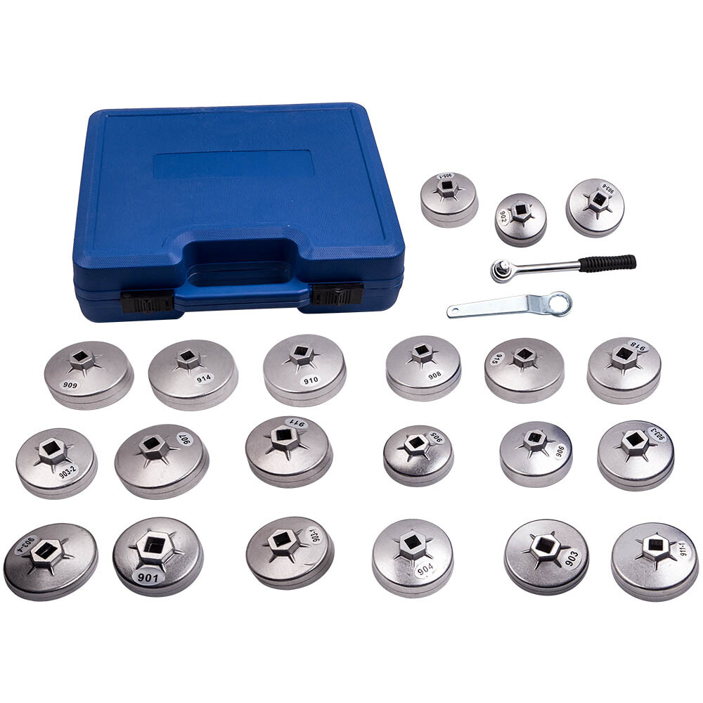 23Pcs Cap Type Oil Filter Wrench Set Automotive Removal Socket Tool Kit