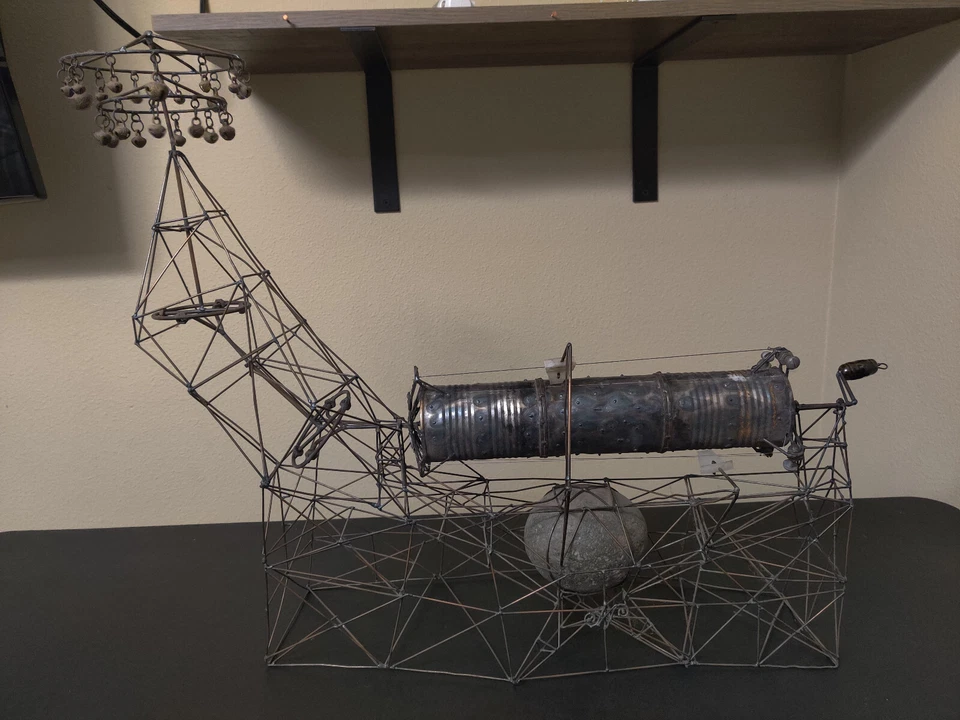 Musical Kinetic wire scupture by Cannon Beach, OR. mayor and artist Joe Police - Image 2 of 4