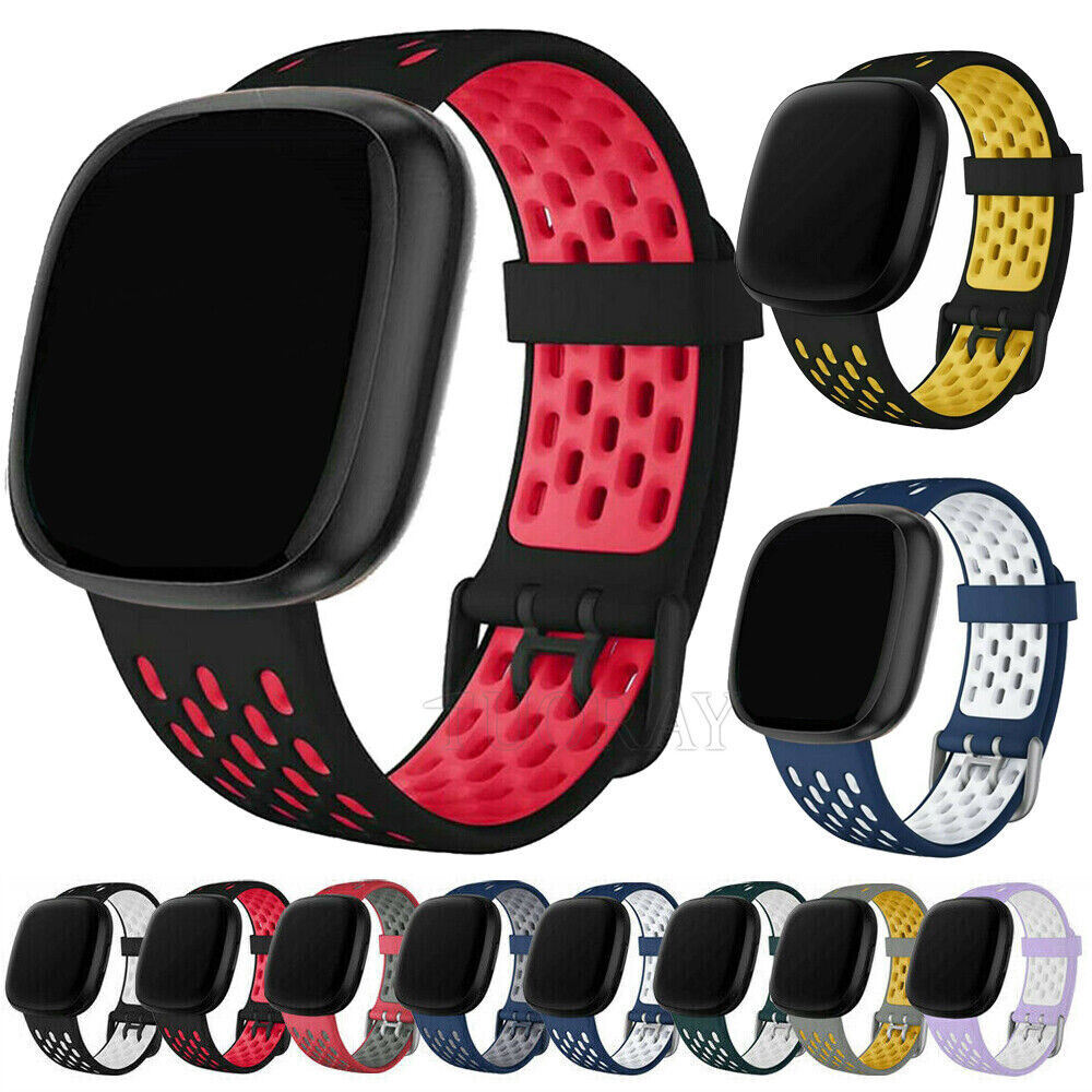 For Fitbit Versa Fitbit Sense/Sense Silicone Sport Watch Band Wrist  Strap