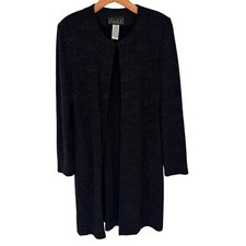Alex Evenings Black Metallic sparkle Long Jacket Size 10 Womens Formal Wear
