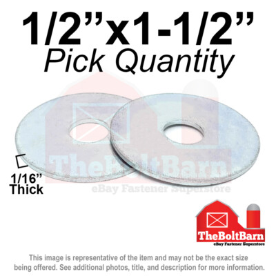#ad #ad 1 2quot;x1 1 2 Fender Washers 1 16quot; Thick Low Carbon Steel Zinc Pick Quantity $129.60