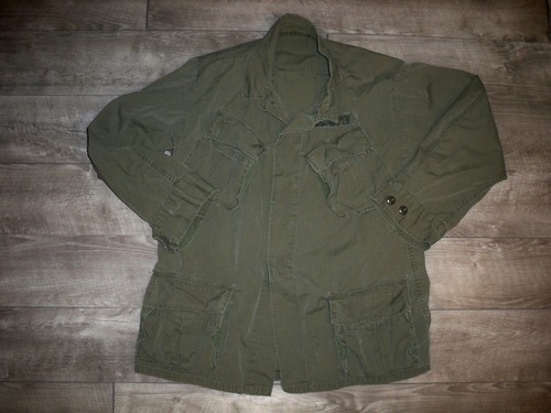 Vtg Wind Resistant Rip Stop Poplin OG-107 1968 Vietnam Nam LG Cotton Mens Coat