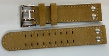 20mm Hamilton Calf Leather Watch Strap Beige Pin Buckle Double Row Without Logo