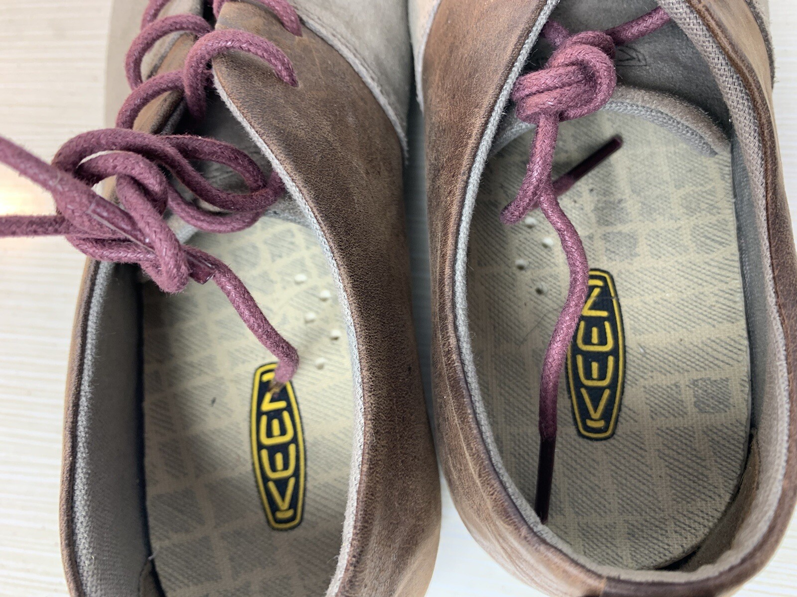 KEEN Scarpe da trekking Oxford da donna marroni in pelle Presidio taglia 6