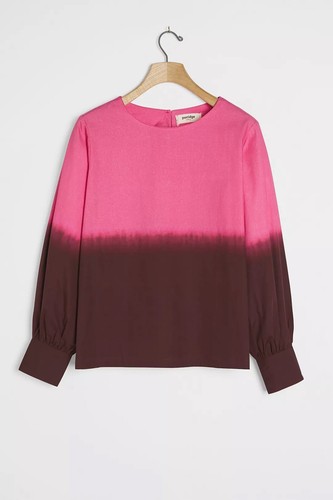 $ 128 Neu mit Etikett Anthropologie PORRIDGE Dorothea rosa getaucht Bluse Top SOMMER XS 2 4