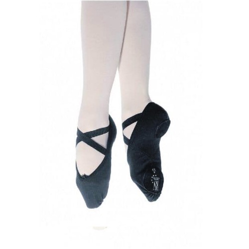 ROCH VALLEY SPLIT SOLE CANVAS BALLET SHOES PINK BLACK LADIES GIRLS RVSTRETCH - Picture 3 of 3