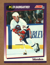 1991-92 Score American Hockey Card - #148  Ken Baumgartner- Islanders