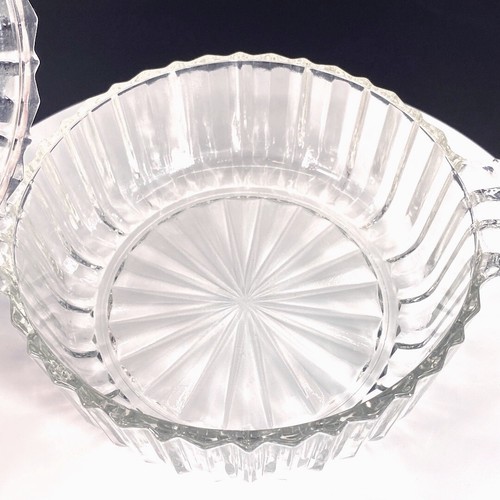 Vintage 1930s Anchor Hocking "Fortune" Pattern Glass Candy/Sugar Dish w/ Lid - Picture 3 of 10