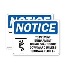 (2 Pack) To Prevent Entrapment Do Not OSHA Notice Sign Decal Metal Plastic