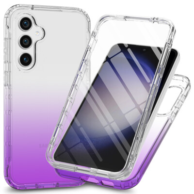 For Samsung Galaxy A55, Clear Acrylic 360° Full Cover Case Screen Protector