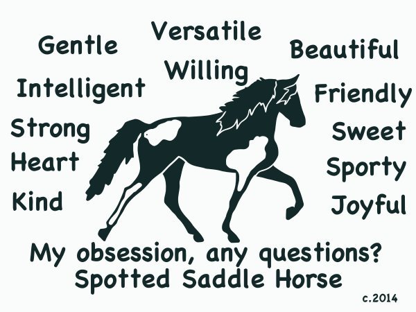 Spotted Saddle Horse My Obsession, Any Questions? T-shirt Purple