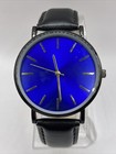 Dial Black Band- New Battery Superior Accessories Men's Quartz Watch Blue