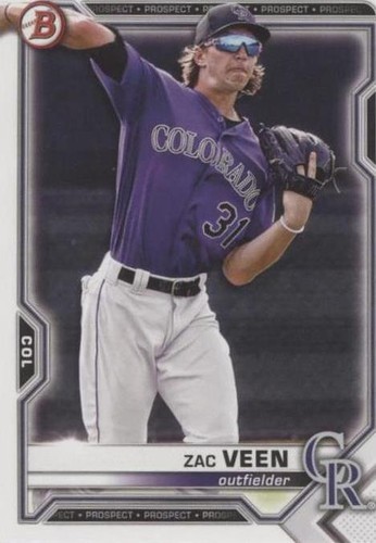 その他 bowman2021 ZAC VEEN atomicrefractor auto 2021 Bowman Chrome 40-Man Futures Zac Veen Atomic Refractor /150