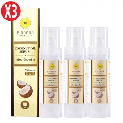3X PINNARA Coconut Oil Serum Organic Vitamin C&E Prevent Full Body Skin [85mlX3]