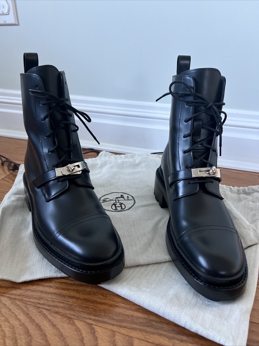 【極美品】エルメス　ブーツ　37サイズ　Ankle Boot Funk　ファンク エルメス ショートブーツ ”ファンク” ブラック 黒 #37 1/2