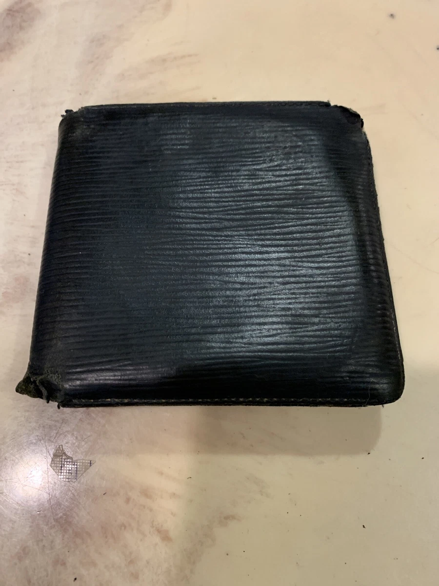 Authentic Louis Vuitton Black EPI Leather Medium French Wallet