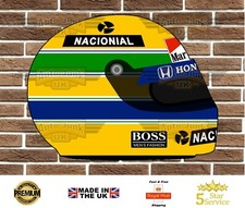 Ayrton Senna F1 Replica McLaren Helmet Sign Wall Plaque Garage Sign Man Cave