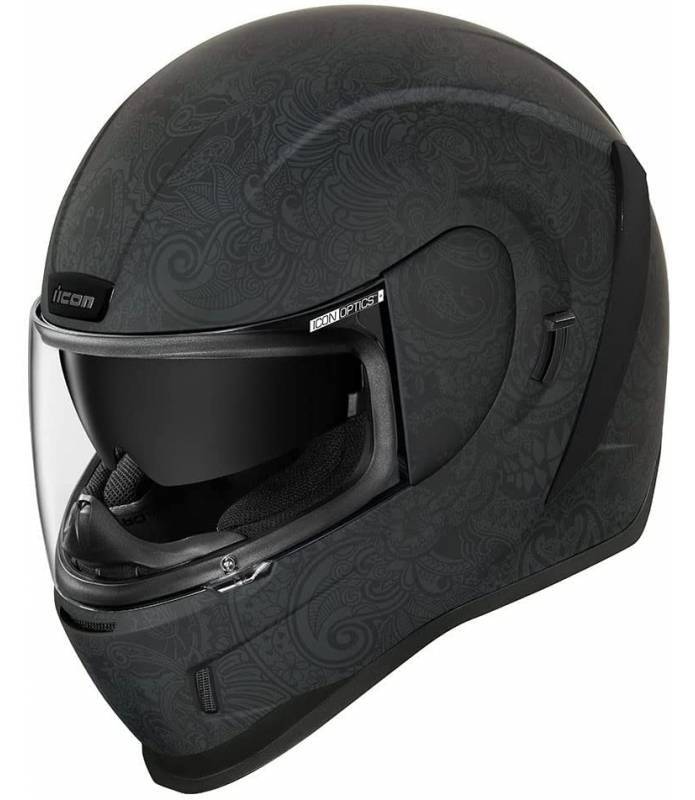 OFERTA Icon Airform Chantilly Casco Integral Negro Black Skulls Design Ligero Ve