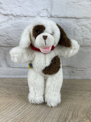 7" Build A Bear Mini Plush Puppy Dog Red Scarf Magnet Saint Bernard  - Picture 1 of 7