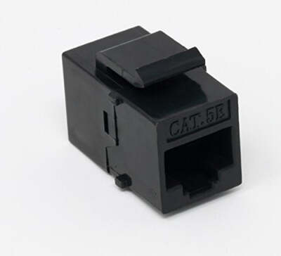 RiteAV Cat5e Black Keystone Jack Coupler Female-Female