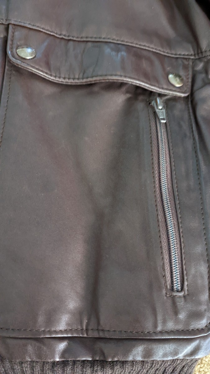 Men's 38 Brown Leather Jacket Exclusive For Saks 5 Th Ave | eBay