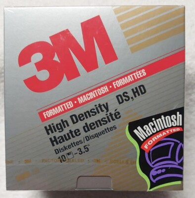 1 Sealed 10Packs Imation 3M High Density DS HD 1.40MB  MACINTOSH FORMATTED NIB
