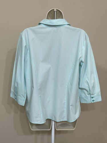 Camicia donna Christopher & Banks verde menta manica 1/2 colletto con bottoni s L - Foto 5 di 10