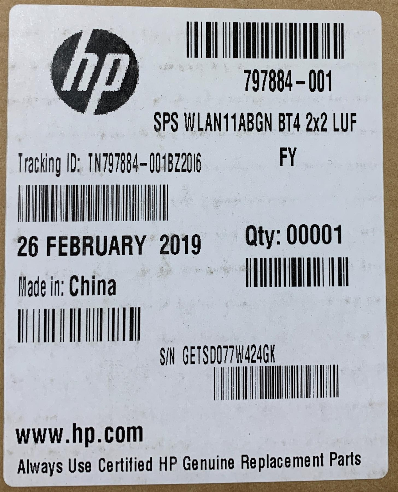 797884-001 797406-001 797884-001 Broadcom BCM943228Z Dual band  