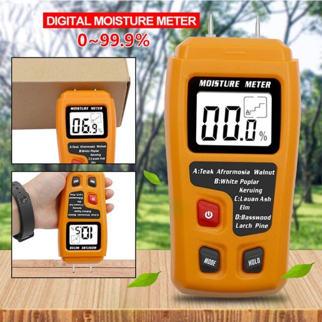 Industry Pro Tool Timber Damp Meter Wood Humidity Moisture Detector Digital LCD