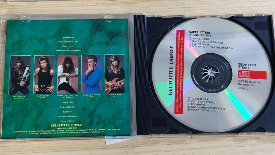 Impellitteri – Stand In Line JAPAN CD (25DP-5084) Graham Bonnet/Alcatrazz METAL Foto 3 de 3