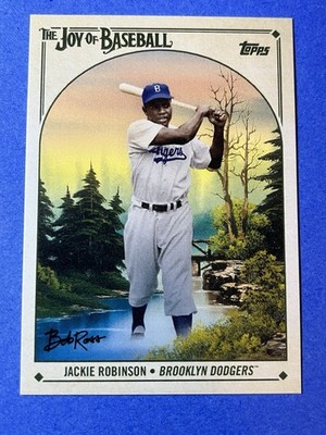 JACKIE ROBINSON 2023 Bob Ross Topps Joy of Baseball #45 Brooklyn Dodgers MLB HOF