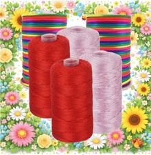 Nylon String 4 2.5mm x 218yd, 2 1.5mm x 110yd Braided Thread Beading Cord