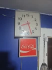 Vintage Coca-Cola Ingress-Plastene Co Electric Square Wall Clock Model G-012