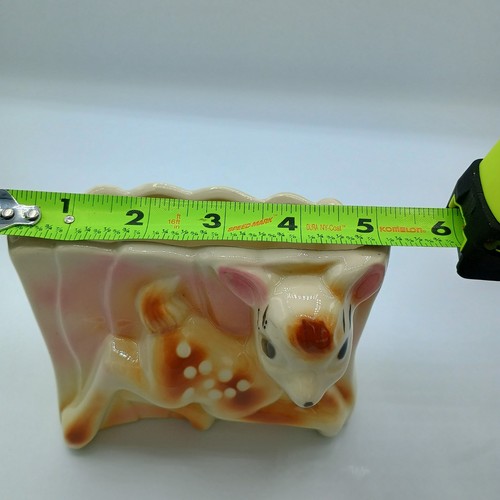 Vintage Baby Hirsch Rehkitz Bambi Porzellan Keramik Indoor Übertopf UP 40 USA - Bild 13 von 14