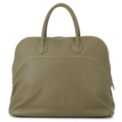 HERMES Bolide Relax Size 45 Vaux Sikkim Leather Vert Gris