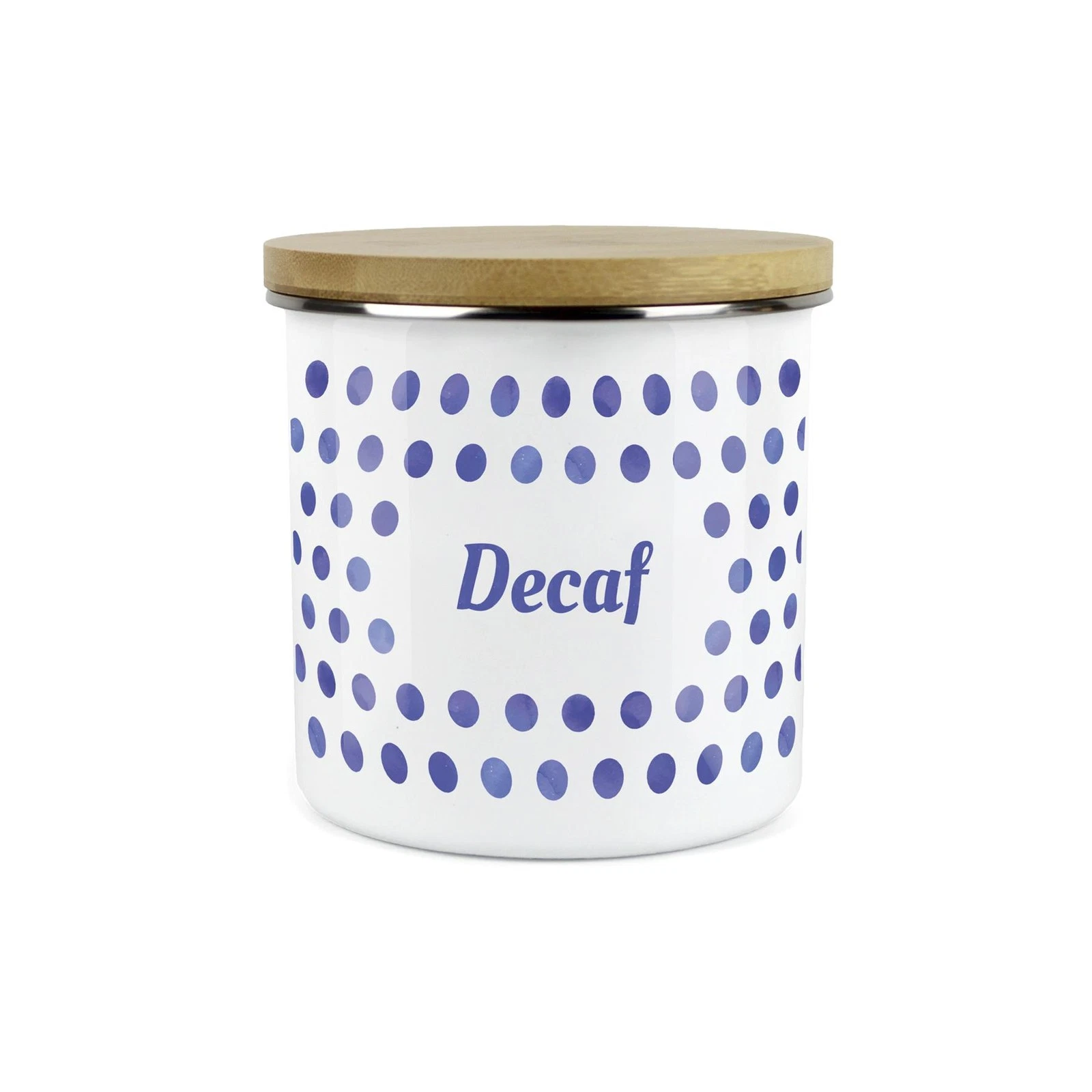 Purely Home Kitchen Polka Dot Indigo Food Storage Canister - Decaf
