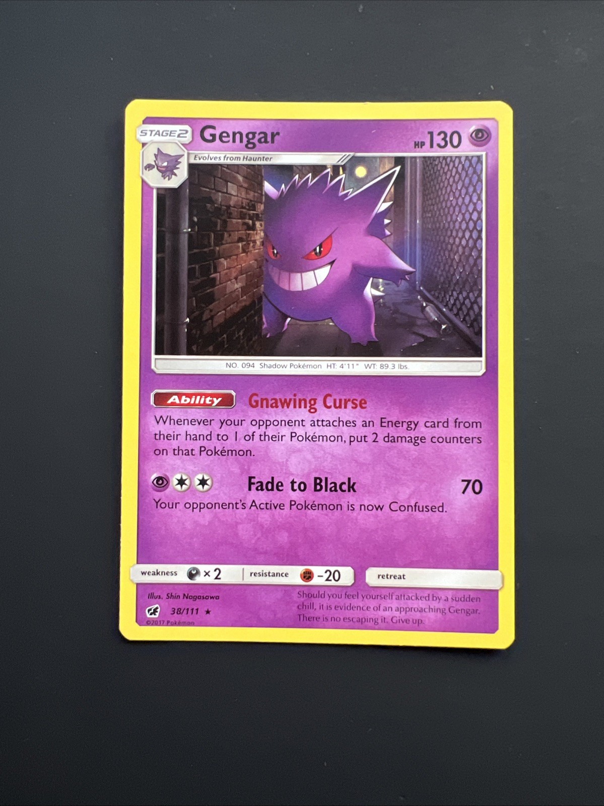 Pokémon Gengar Holo Rare TCG Card Crimson Invasion 38/111