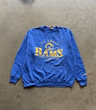 Vintage 90s St. Louis Rams Crewneck Sweatshirt Mens 2XL Sun Faded USA Made NFL
