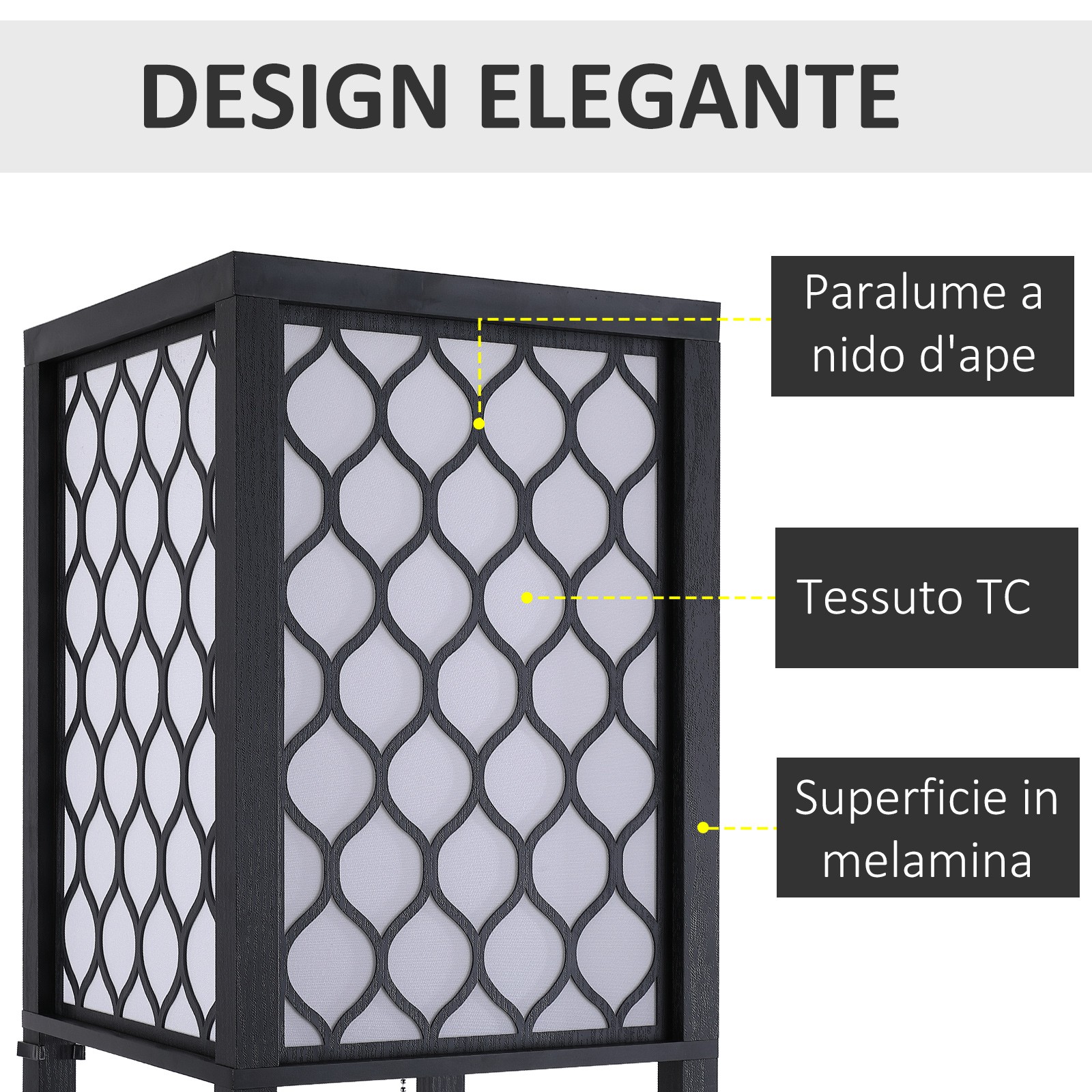 Lampada da Terra 2 in 1 Salvaspazio con 3 Ripiani, Lampada Moderna da Salotto, S foto 4