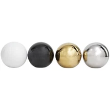 Ceramic Geometric Metallic Small Minimalistic Decorative Ball Orbs & Vase Fil...