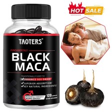 Black Maca Capsules - Increases Performance,Energy And Stamina,120 Caps