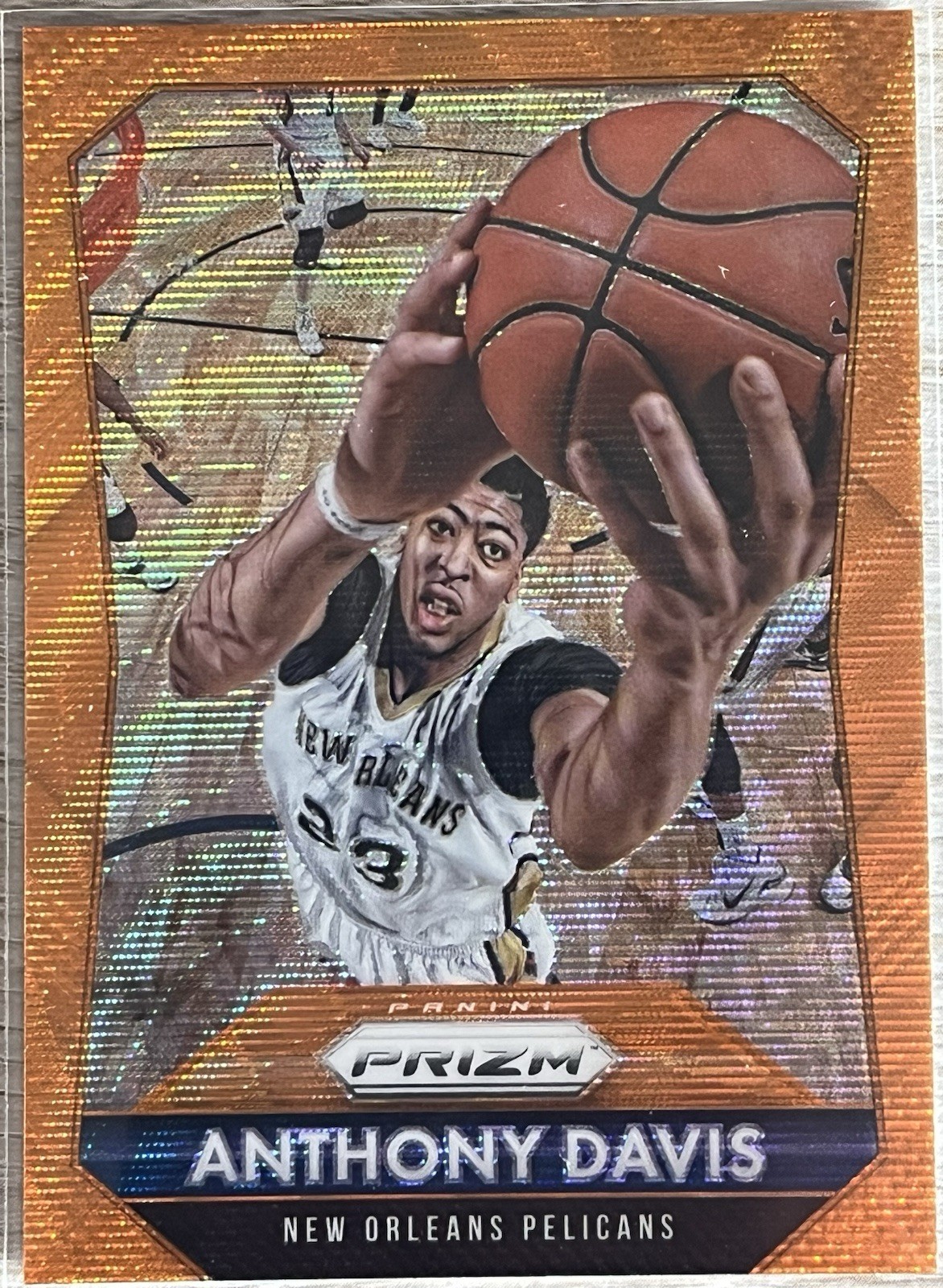 2015-16 Panini Prizm - Anthony Davis #55 Orange Wave Prizm