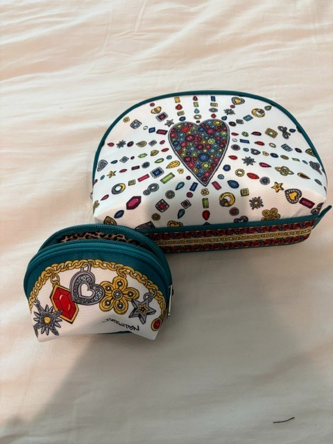 Brighton Charmed Love Cosmetic Makeup - Coin / Jewelry Pouch Purse Bag Set NWT