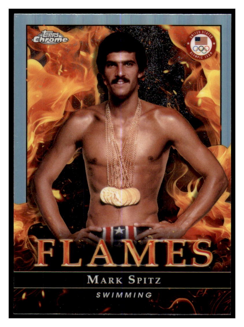 Mark Spitz 2024 Topps Chrome U.S. Olympics & Paralympic Hopefuls Flames #F-5 USA
